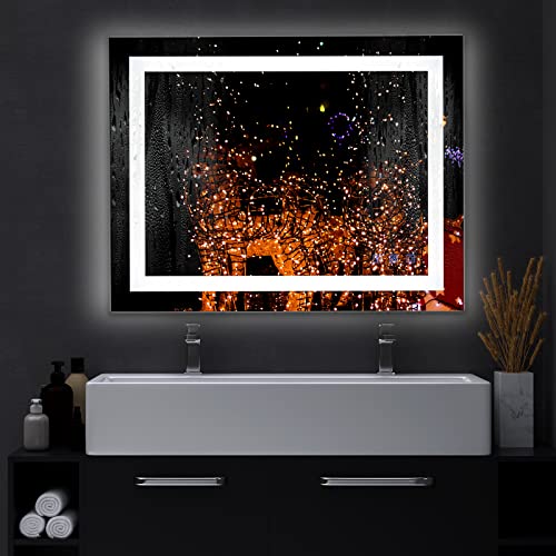 Dimmable LED Bathroom Mirror with Bluetooth Speaker