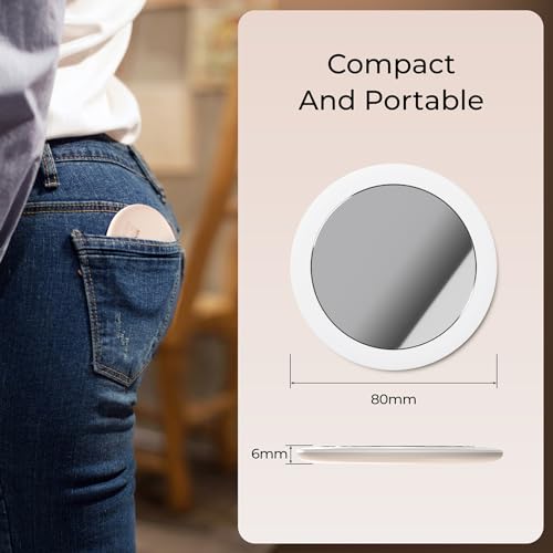 Mini Smart Makeup Mirror with Light, 3.1" Round