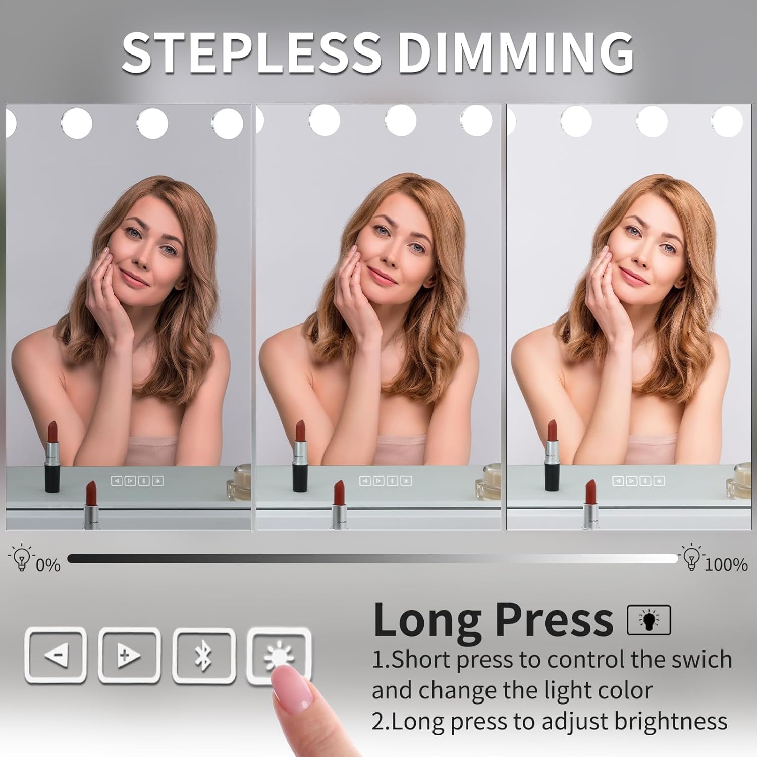 Pirecart Bluetooth Vanity Mirror with Lights and USB