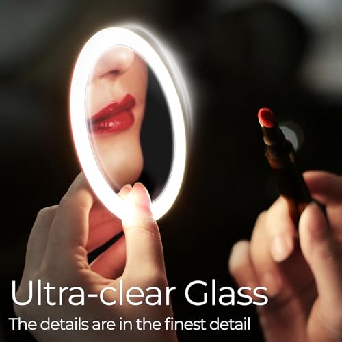 Mini Smart Makeup Mirror with Light, 3.1" Round