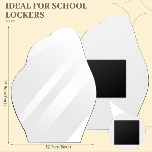 Magnetic Frameless Locker Mirror with 2 Backings