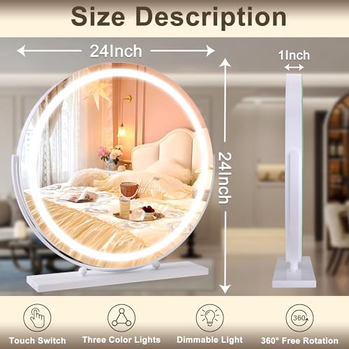 Hasipu 24" LED Vanity Mirror with Bluetooth Lights