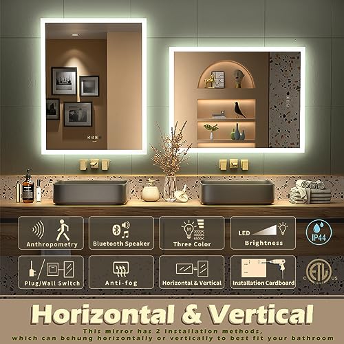 20 x 28 Inch LED Motion Sensor Bathroom Mirror