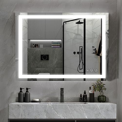 LED Bathroom Mirror with Dimmable Light and Anti-Fog