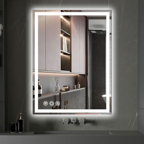 LED Bathroom Mirror with Anti-Fog and Dimmable Lights