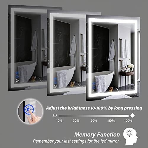 LED Bathroom Mirror with Dimmable Light and Anti-Fog