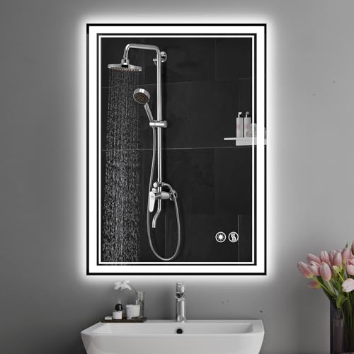 24"x36" Dimmable LED Bathroom Mirror with Anti-Fog