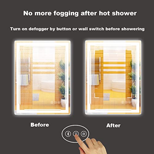Lighted Bluetooth Bathroom Mirror with Touch Control