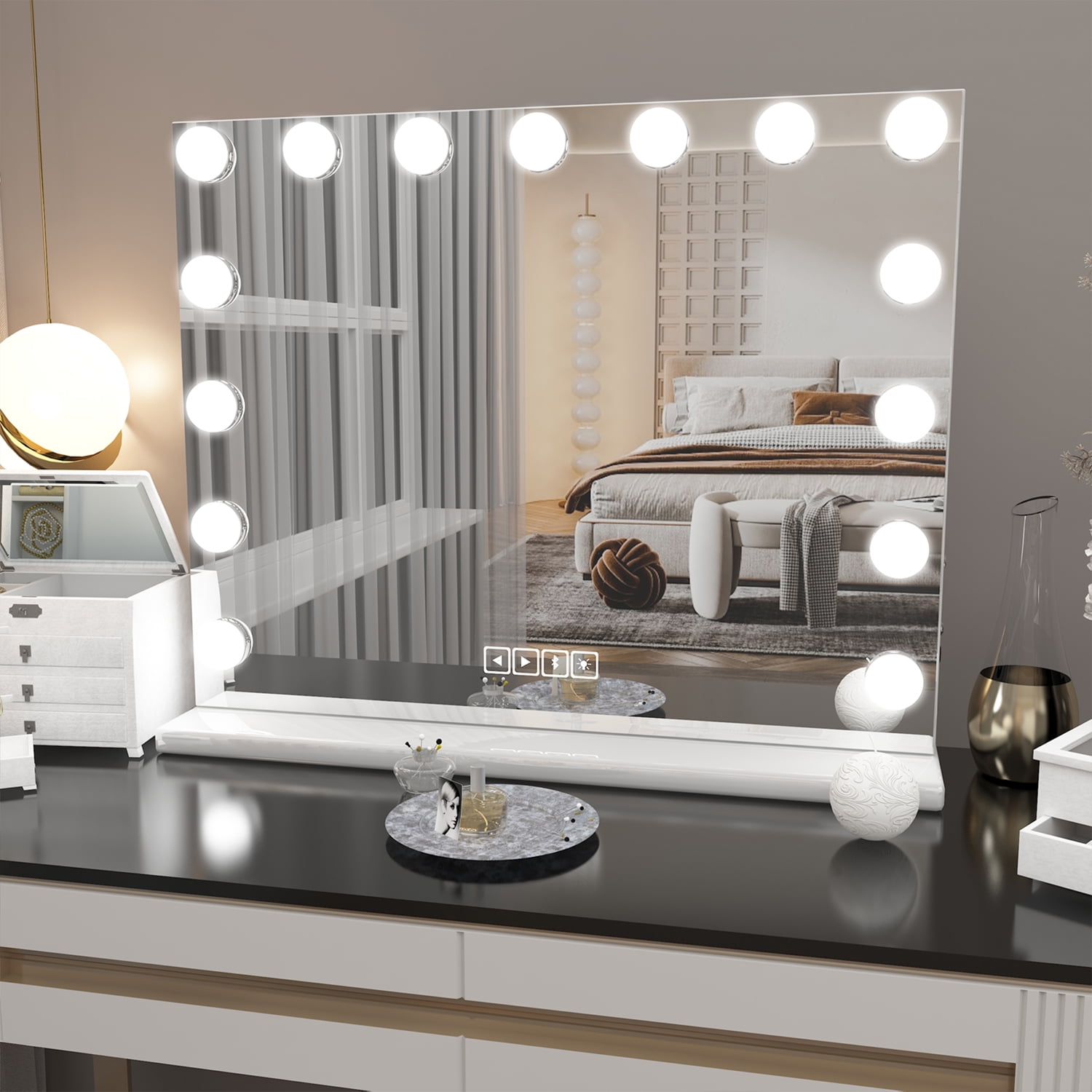 Bluetooth Hollywood Makeup Mirror with Lights and Colors