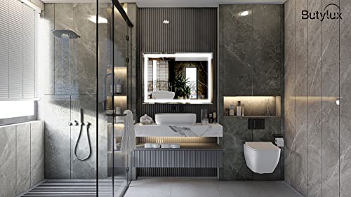 LED Bathroom Mirror with Dimmable Light and Anti-Fog