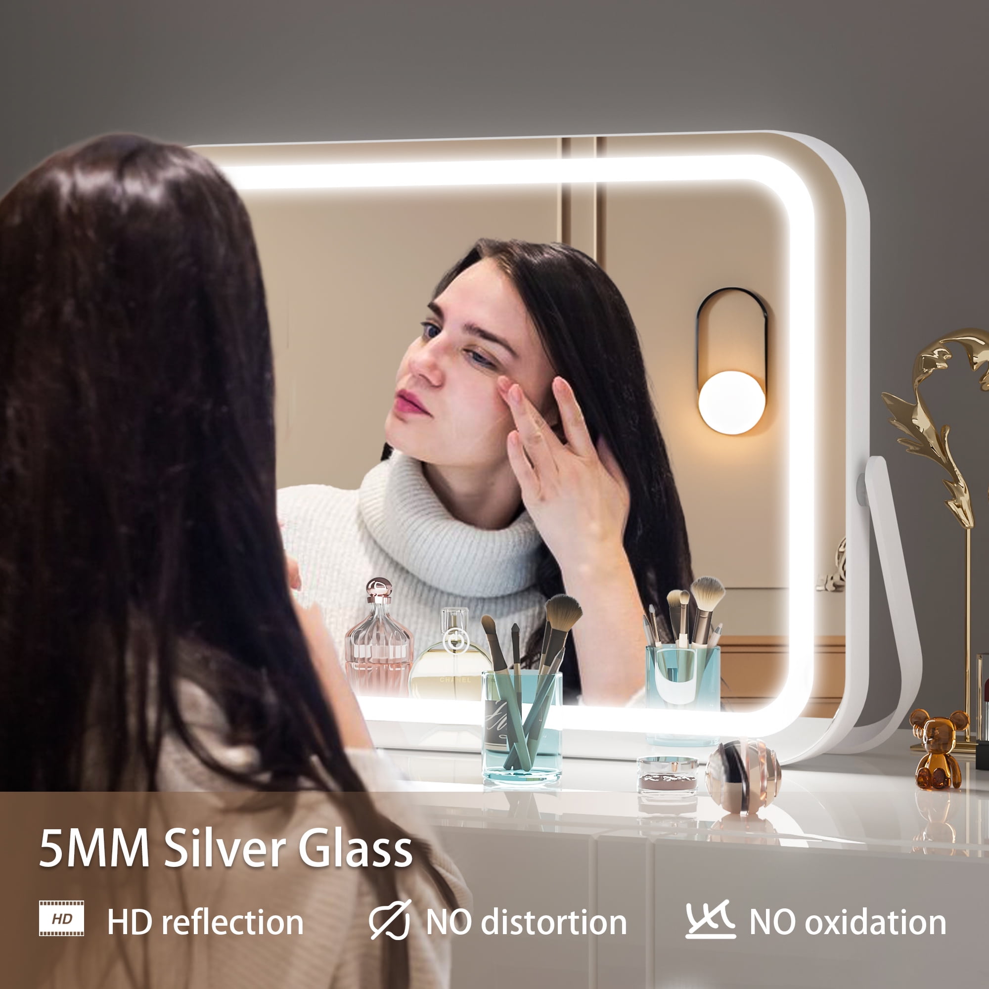 LED Makeup Mirror with Lights and 360° Rotation