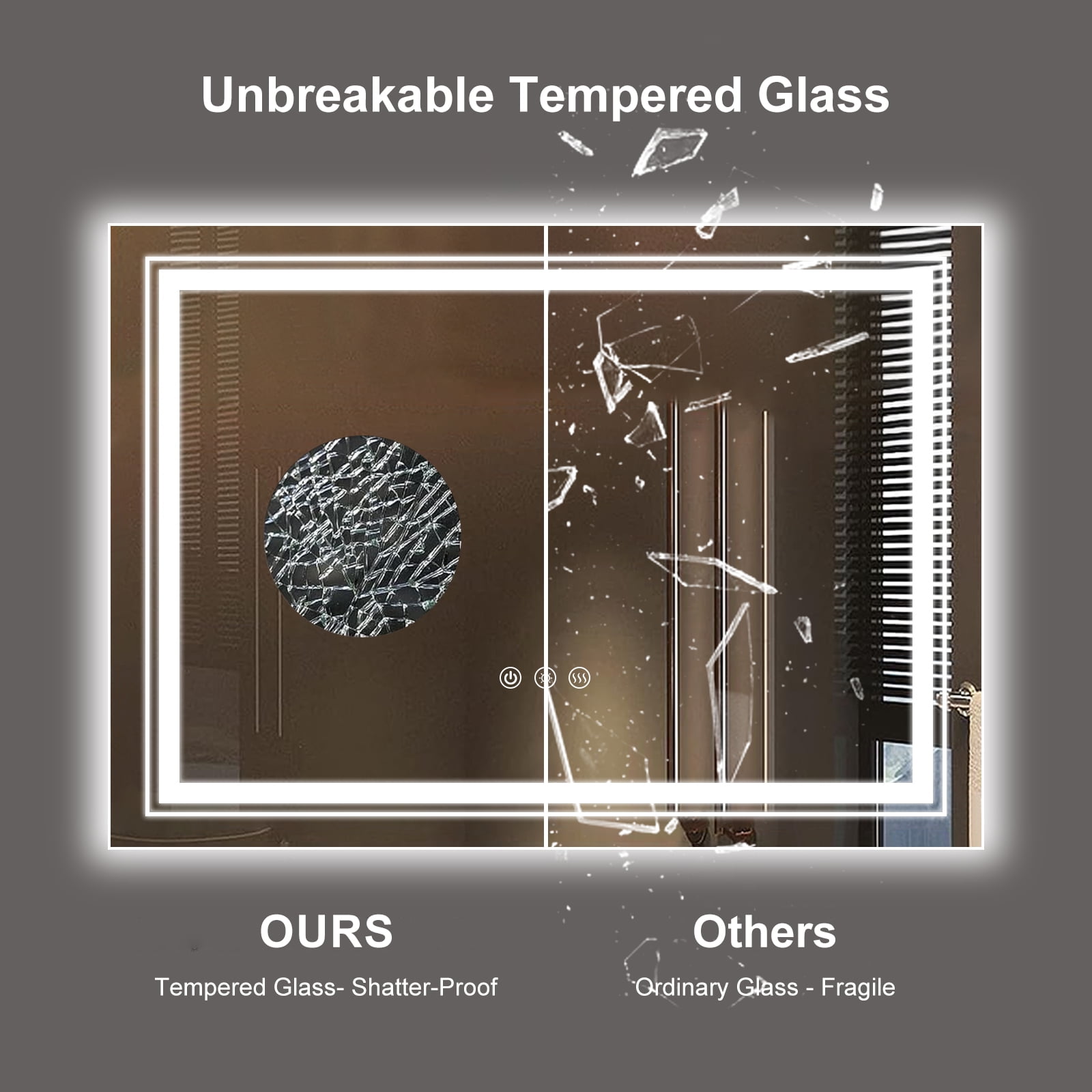 LED Backlit Bathroom Mirror with Smart Features