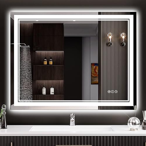AWANDEE 30x36 Dimmable LED Bathroom Mirror