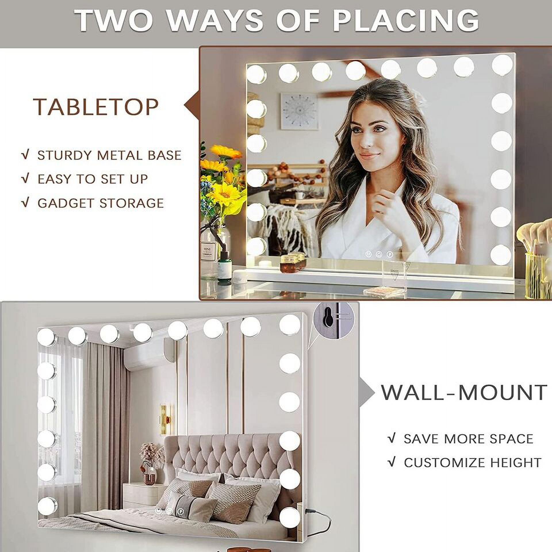 ELECWISH Lighted Hollywood Vanity Mirror with Magnification