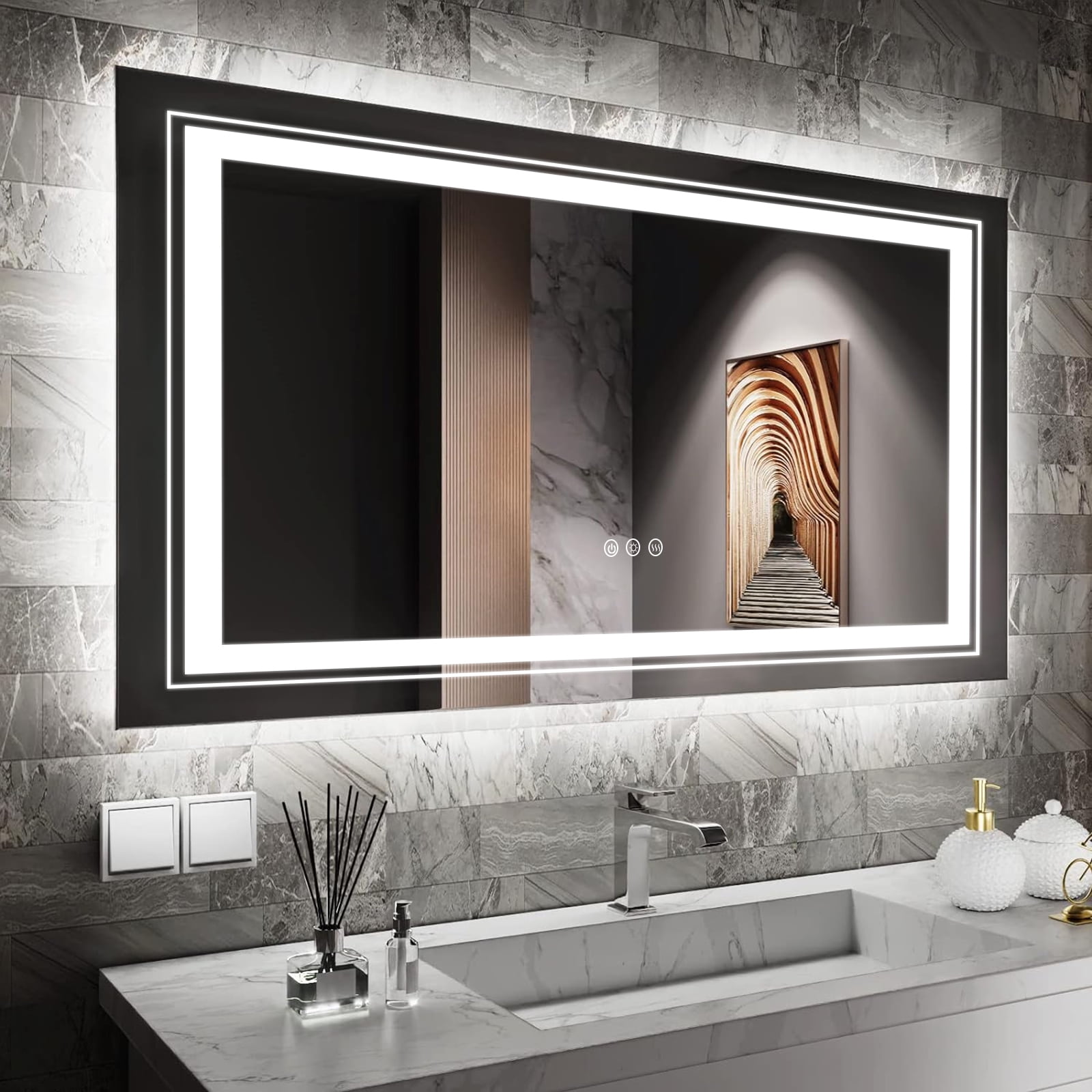 LED Backlit Bathroom Mirror with Smart Features