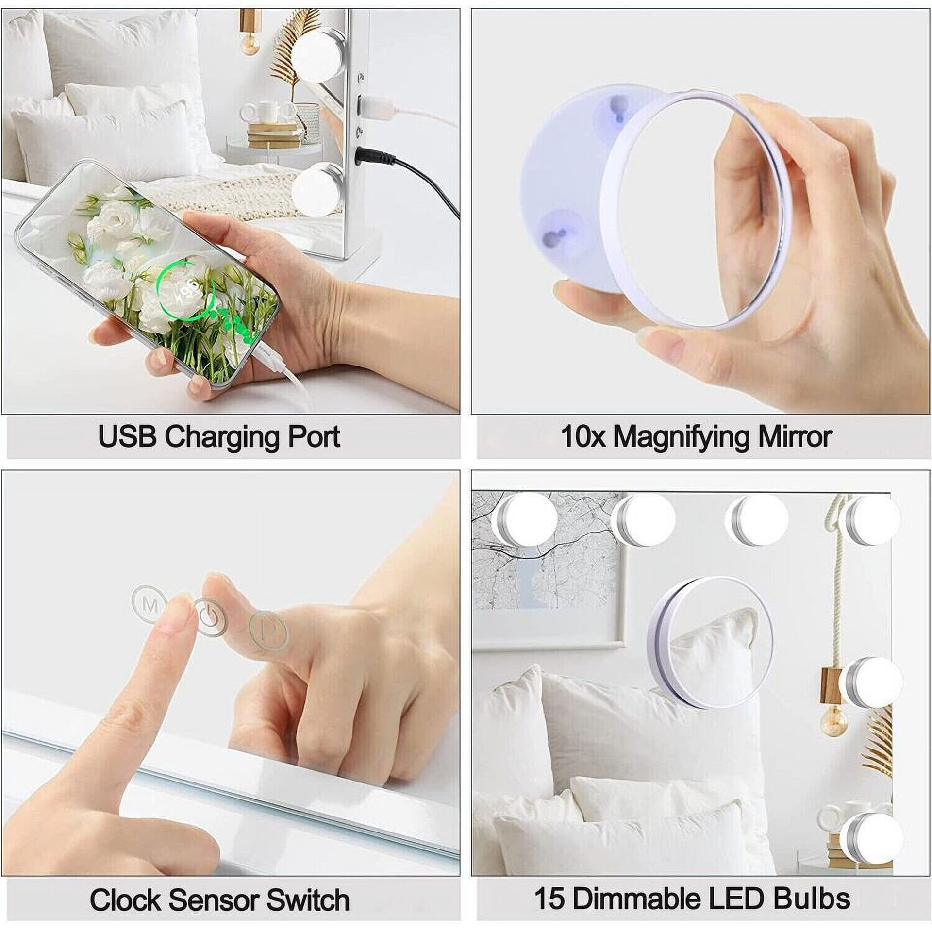 ELECWISH Lighted Hollywood Vanity Mirror with Magnification