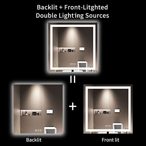 Dimmable LED Bathroom Mirror with Anti-Fog Feature