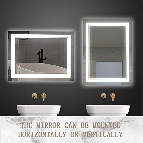 Dimmable LED Anti-Fog Bathroom Vanity Mirror 32x24
