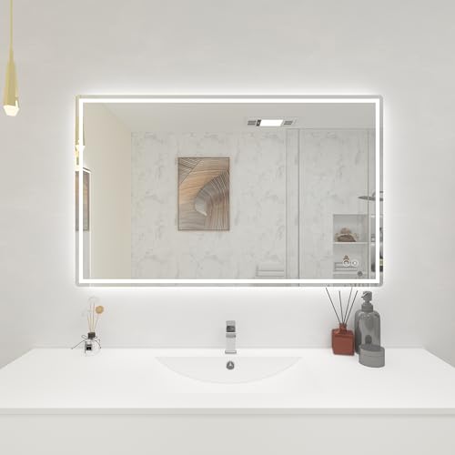 48x30 in Touch Screen LED Bathroom Mirror