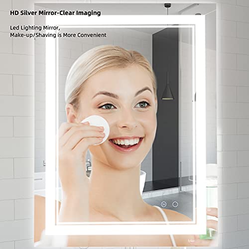 Dimmable LED Anti-Fog Bathroom Vanity Mirror 32x24