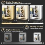 AWANDEE 30x36 Dimmable LED Bathroom Mirror