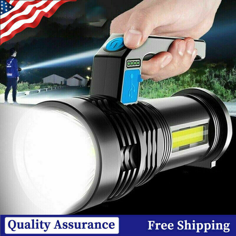 USB Rechargeable Tactical LED Flashlight with High Lumens