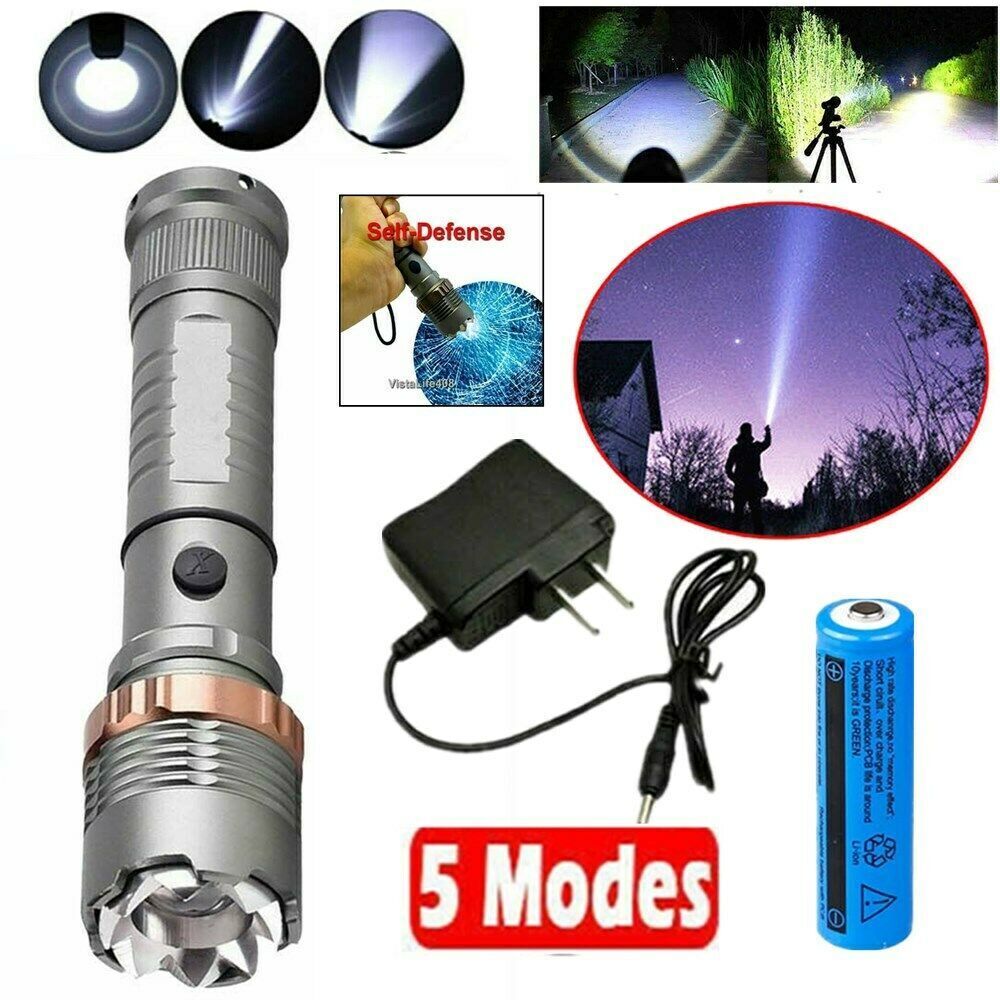 Super Bright Rechargeable Zoomable Tactical Flashlight