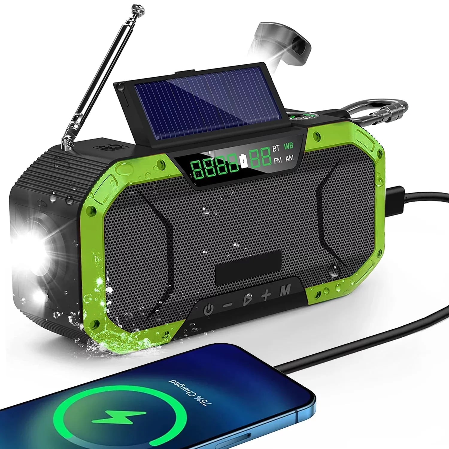 iFanze Solar Hand Crank Emergency Weather Radio