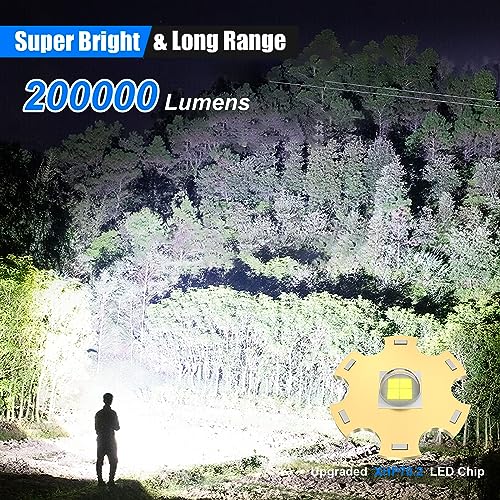 Goreit Rechargeable 200000 Lumen Super Bright Flashlight