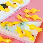 Dshengoo 50 Pack Finger Slingshot Chicken Rubber,Flick Stretchable Chicken Toys,Flying Stretchy Chicken Fingers for Birthday Party Favor,Halloween,School Thanksgiving Activity(Yellow)