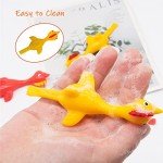 Dshengoo 50 Pack Finger Slingshot Chicken Rubber,Flick Stretchable Chicken Toys,Flying Stretchy Chicken Fingers for Birthday Party Favor,Halloween,School Thanksgiving Activity(Yellow)