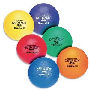 S&S Worldwide Gator Skin Special-8 Foam Balls. 8" PU Coated Foam Balls with Medium Density Foam Core. No-Sting Balls for kids and teens are Great for GaGa Pits, Dodgeball, PE Games and More. Set of 6.