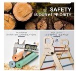 BlueWood Pikler Triangle Set, Foldable Wooden Climbing Toys Set, Indoor Playground Jungle Gym, Montessori Climbing Set for 2-6 Years Old, Toddlers, Baby, Kids (Rainbow)