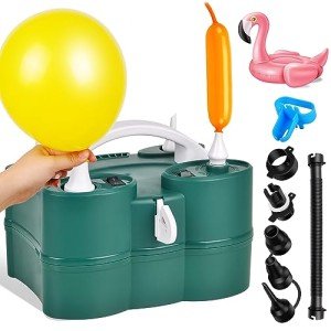 Balloon Pump, LooLaa 3-in-1 Air Pump for Inflatables and Balloons, Electric Balloon Pump for Latex 260q Foil Balloons, Quick-Fill 110V AC Inflator Deflator for Pool Floats Air Mattress Inflatables