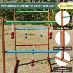 SpexDarxs Ladder Toss Outdoor Game, Wooden Golf Toss Set with Ladder Ball Bolas & Carrying Bag,Outdoor Lawn Backyard Game for Teenager & Adult & Family