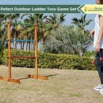 SpexDarxs Ladder Toss Outdoor Game, Wooden Golf Toss Set with Ladder Ball Bolas & Carrying Bag,Outdoor Lawn Backyard Game for Teenager & Adult & Family