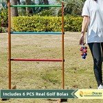 SpexDarxs Ladder Toss Outdoor Game, Wooden Golf Toss Set with Ladder Ball Bolas & Carrying Bag,Outdoor Lawn Backyard Game for Teenager & Adult & Family