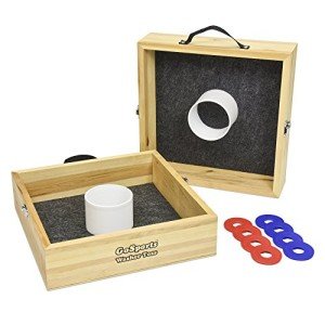 GoSports Premium Birch Wood Washer Toss Game - Portable Set Includes 2 Targets and 8 Washers