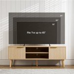 Modern TV Stand with Open Shelves and Cabinets