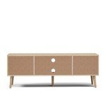 Modern TV Stand with Open Shelves and Cabinets