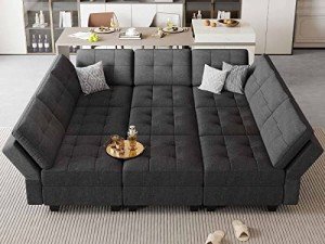 Versatile Dark Grey Modular Sleeper Sofa Set