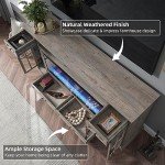 Farmhouse TV Stand with Fireplace and Storage