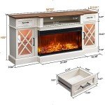 Rustic 3-Sided Electric Fireplace TV Stand