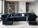 Modular Velvet Sectional Sofa with Storage Ottoman