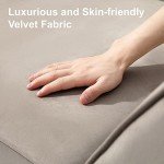 Grey Reversible Velvet Sectional Sofa Bed Set