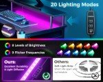 L-Shaped Gaming Desk with LED Lights & Power Ports