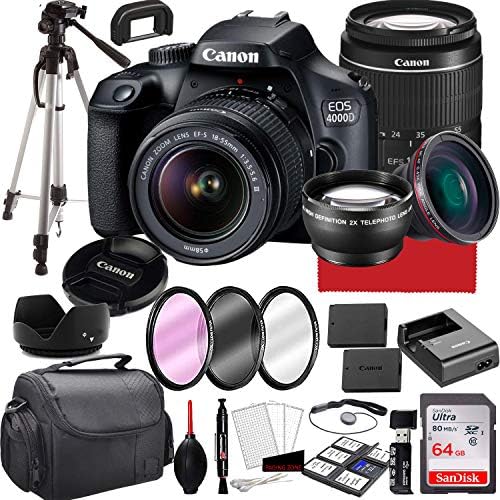 Canon EOS 4000D DSLR Camera Bundle with Accessories