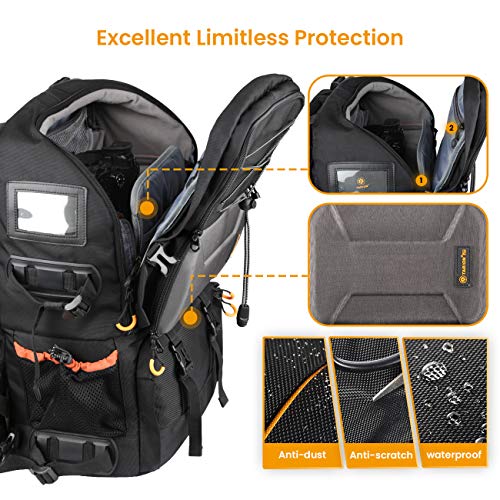 TARION Large Waterproof Camera Backpack with Tripod Holder
