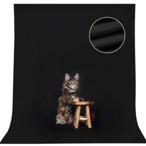 5x7ft Solid Black Photography Backdrop Curtain