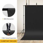5x7ft Solid Black Photography Backdrop Curtain